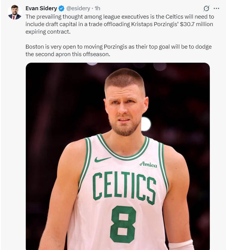 波士顿凯尔特人寻求交易:霍勒迪+波尔津吉斯成为焦点