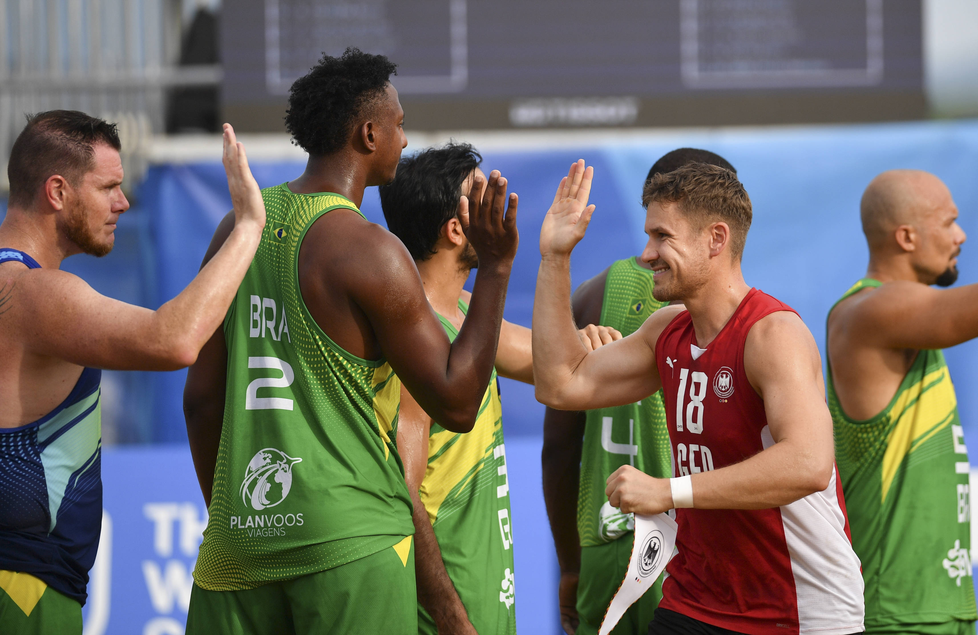 (成都世运会)沙滩手球——男子半决赛:德国队胜巴西队