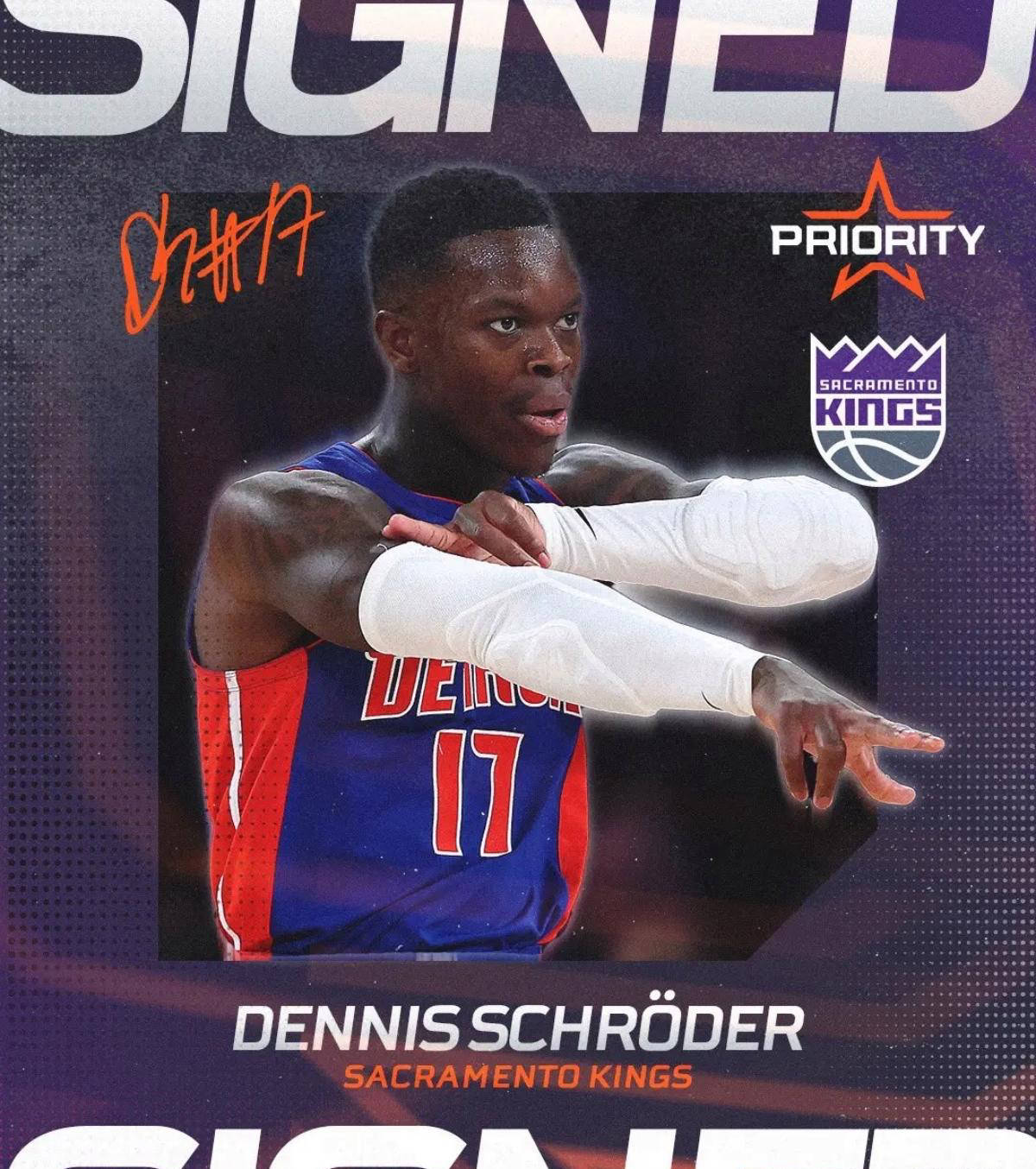 丹尼斯施罗德正式签约萨克拉门托国王,合同价值4500万美元